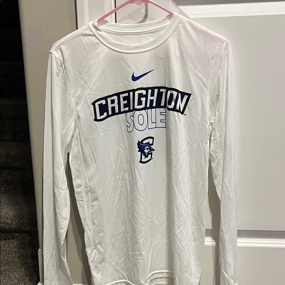 Nike White Long Sleeve Creighton Bluejays Dri-fit tee. Size small